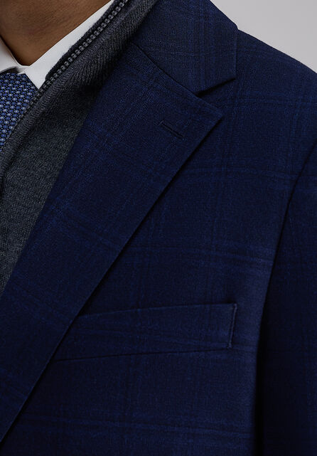 J.M. Haggar Large Tonal Plaid Sport Coat, Navy