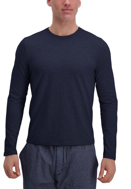 Heavyweight Long Sleeve Crewneck Tee, Dark Navy