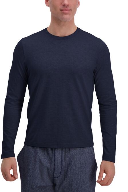 Heavyweight Long Sleeve Crewneck Tee, Dark Navy view# 1