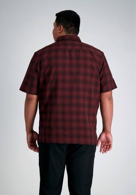 Big &amp; Tall Microfiber Plaid Shirt, Windsor WIne