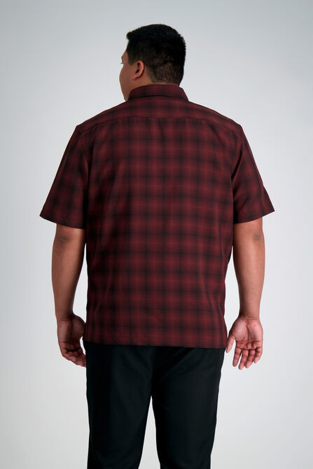 Big &amp; Tall Microfiber Plaid Shirt, Windsor WIne view# 2