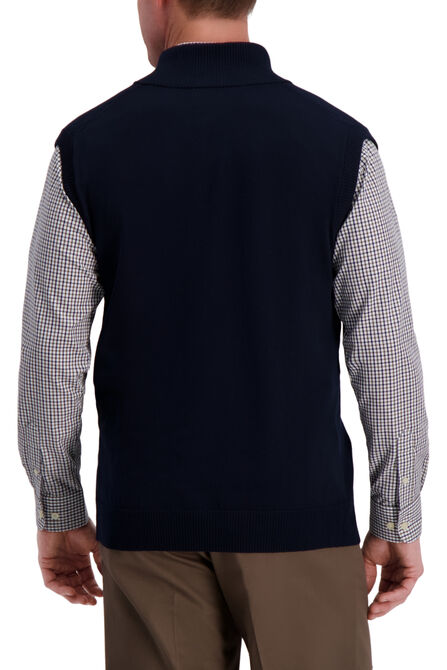 Contrast Quarter Zip Vest, Navy view# 2