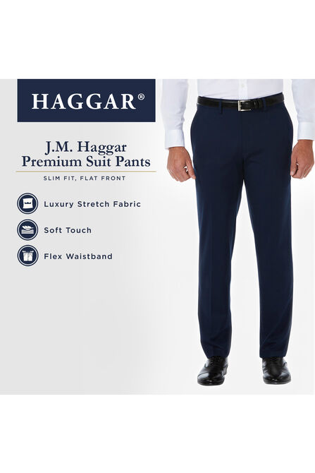 J.M. Haggar Premium Stretch Suit Pant, Chocolate view# 6