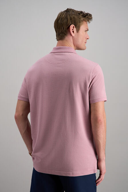Premium Comfort Quarter Zip Jacquard Polo, Pink view# 4