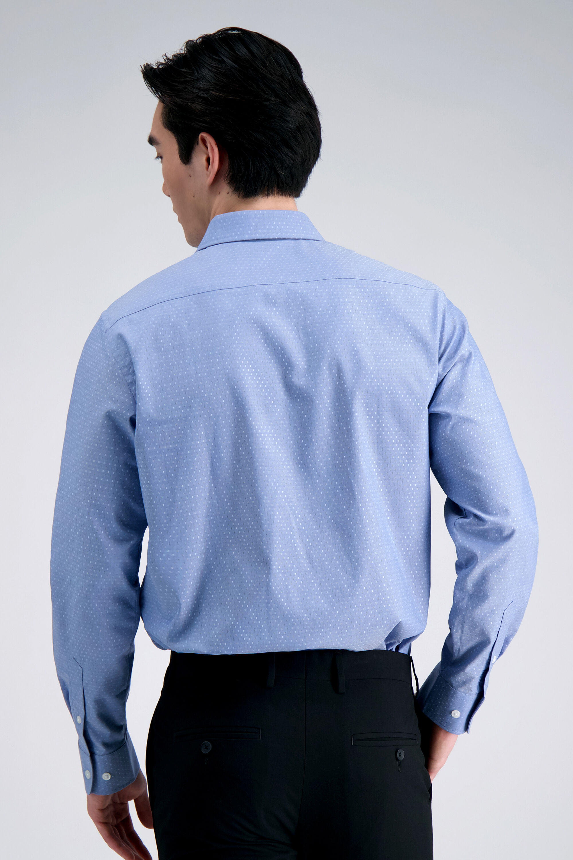 Cotton Dress Shirt - Blue Dobby