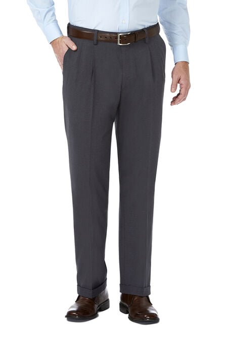 J.M. Haggar Premium Stretch Suit Pant - Pleated Front, Dark Heather Grey view# 1