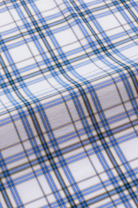 Smart Wash&trade; Dress Shirt - White &amp; Blue Plaid, Chinchilla view# 6