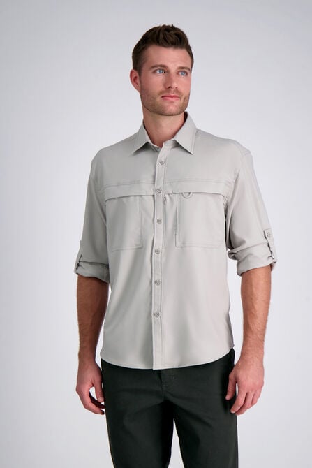 The Active Series&trade; Long Sleeve Solid Hike Shirt, Light Grey view# 1