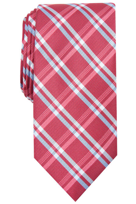 Grid Plaid Tie, Red view# 1