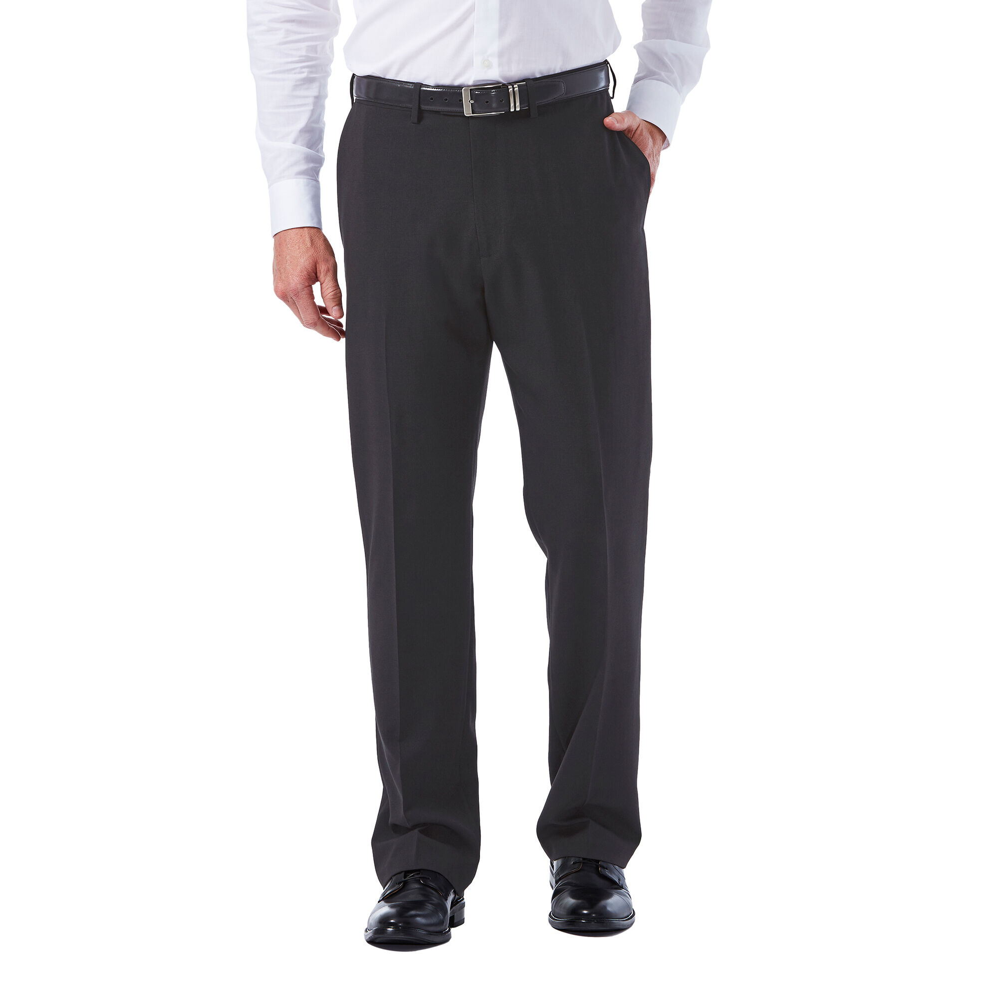 Haggar Big & Tall E-Clo Tonal Plaid Dress Pant Black / Charcoal (HD90916 Clothing Pants) photo