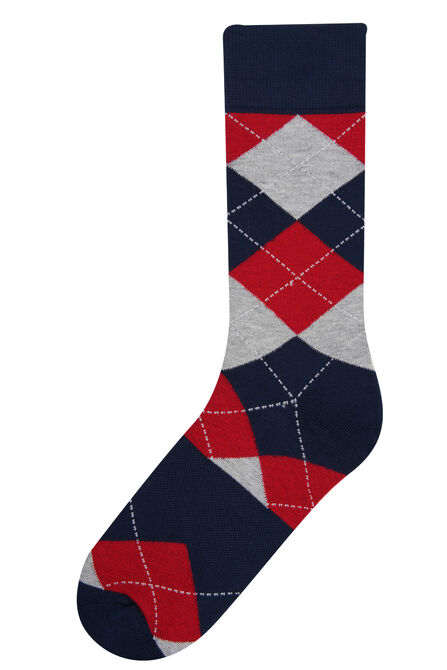 Navy Argyle Socks,  view# 1
