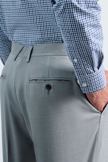 Premium Comfort Tonal Plaid Dress Pant, Silver view# 5