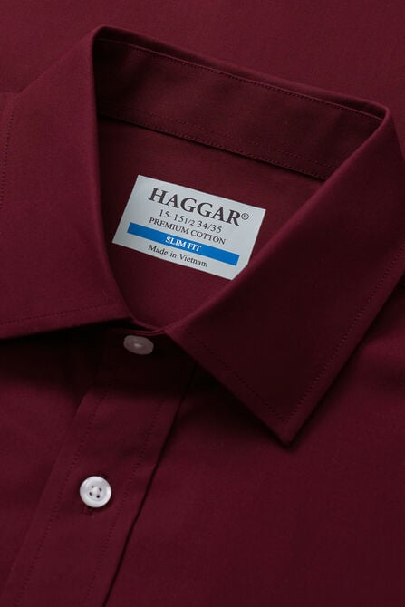 Premium Comfort Dress Shirt -  Dark Red,  view# 4