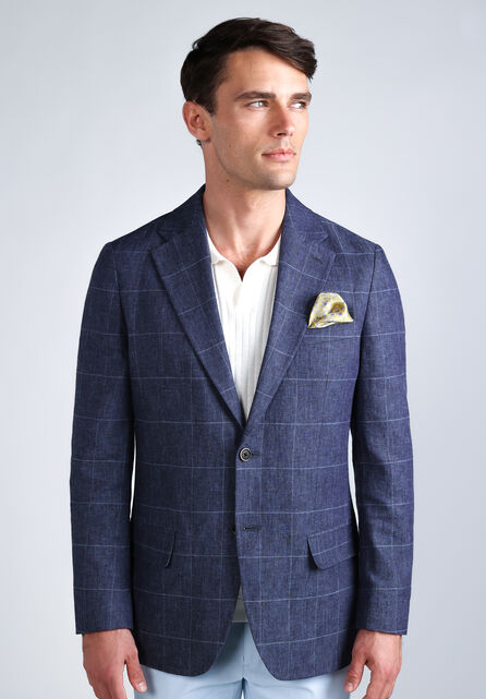 J.M. Haggar Premium Windowpane Blazer, Chambray