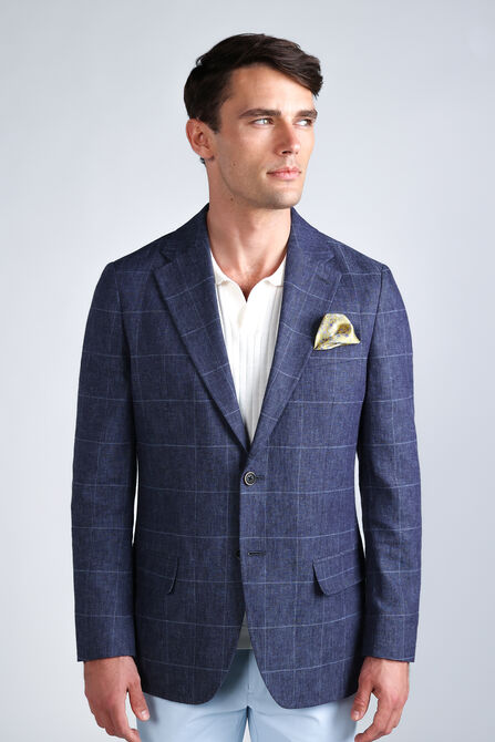 J.M. Haggar Premium Windowpane Blazer, Chambray view# 1