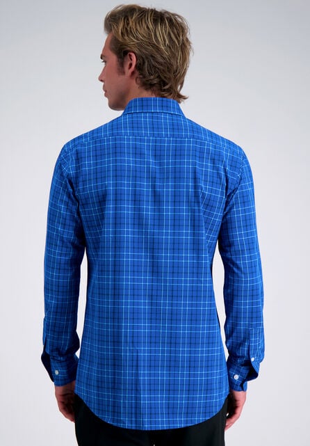 Smart Wash&trade; Dress Shirt - Blue Check, Medium Blue