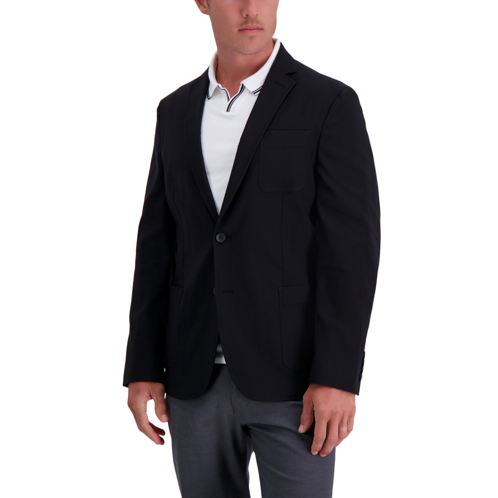 Haggar Smart Wash Highland Blazer Black (HJ70302L Clothing Suits) photo