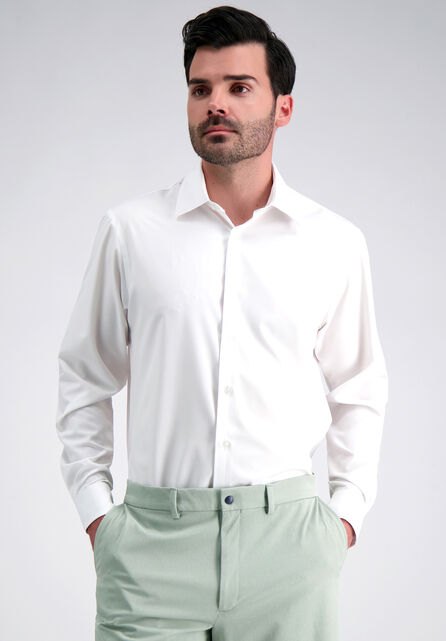 J.M. Haggar Tech Performance Solid Dress Shirt, White