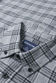 Long Flannel Plaid Shirt, Med Grey view# 5