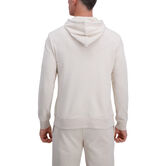 Pullover French Terry Fleece Hoodie Sweatshirt, Oatmeal view# 2