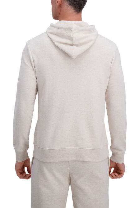 Pullover French Terry Fleece Hoodie Sweatshirt, Oatmeal view# 2