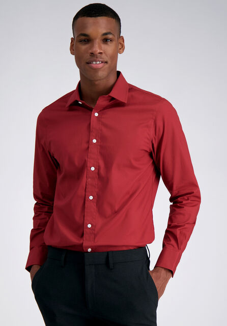Premium Comfort Dress Shirt - Red Solid, Red