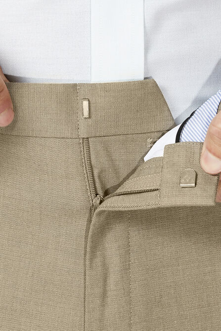 J.M. Haggar Dress Pant - Sharkskin, Oatmeal view# 4