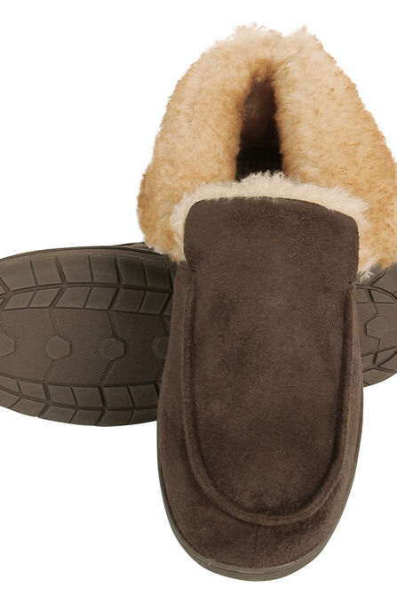 Microsuede Bootie Slippers, Brown view# 1