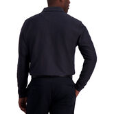 Argyle Chest Stripe Long Sleeve Polo, Black view# 2