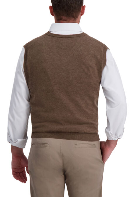 Basic V-Neck Sweater Vest, Navy Heather view# 4