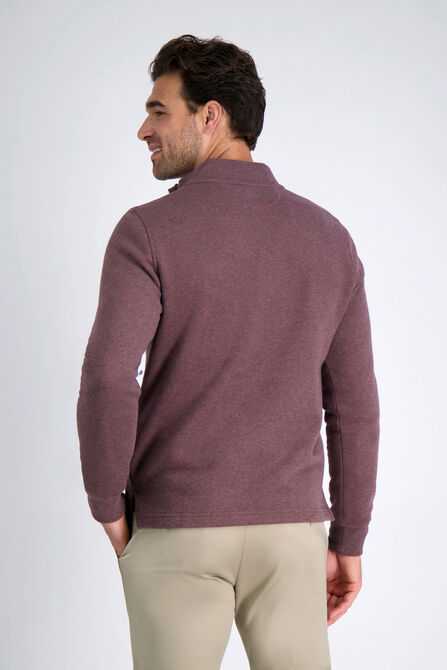 Quarter Zip Mock Neck, Heather Burgundy view# 2