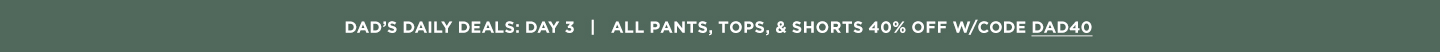 All Pants, Tops & Shorts 40% off