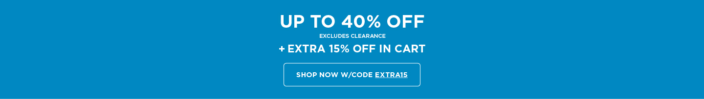 Up to 40% Off + Extra 15% Off w/Code