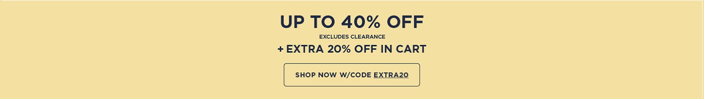 Up to 40% Off + Extra 20% Off w/Code
