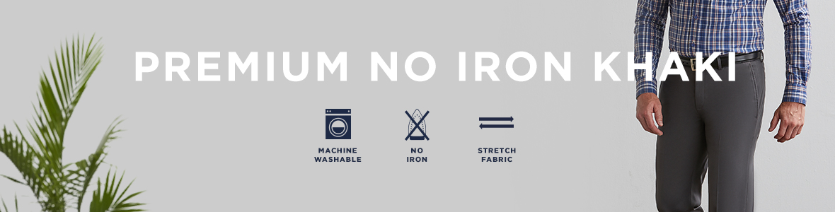 Premium No Iron Khaki Collection Banner