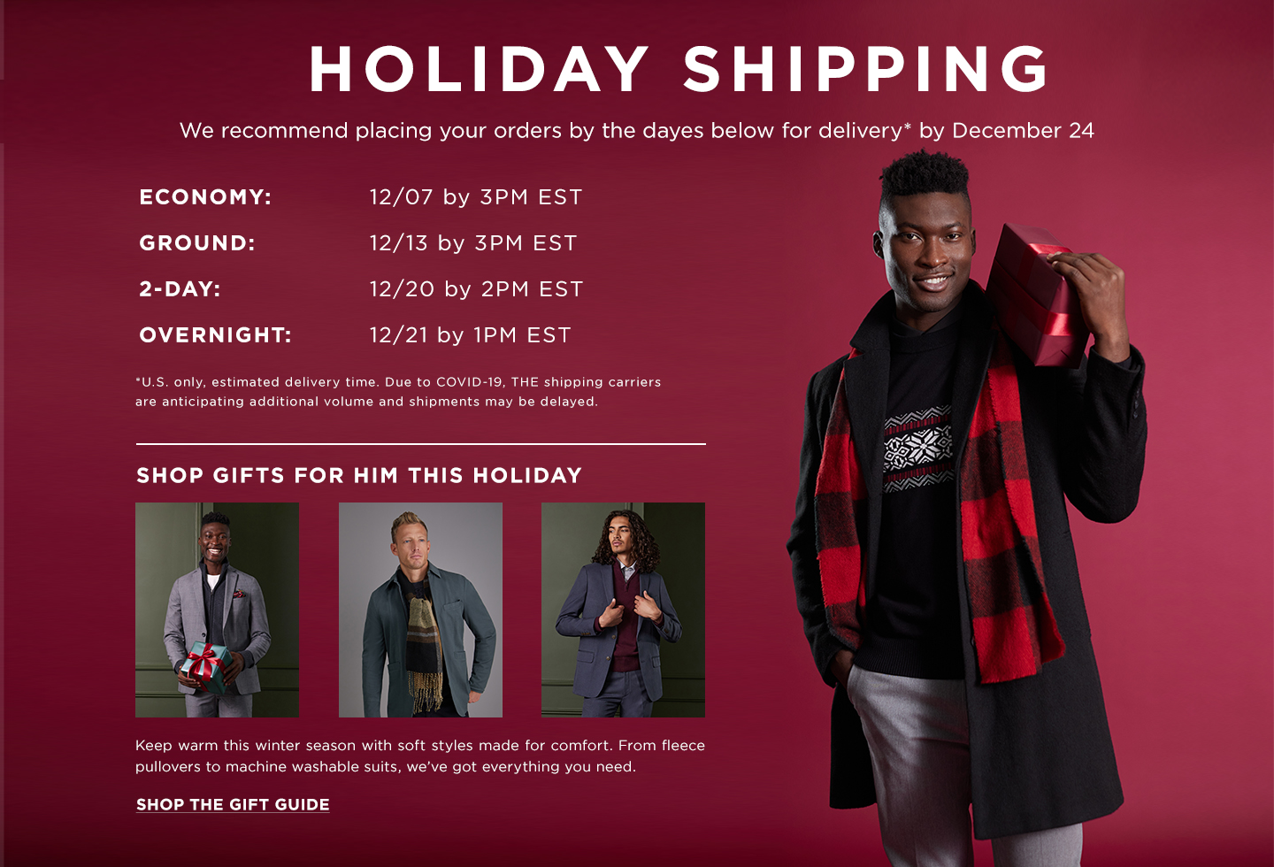 Holiday Shipping Calendar