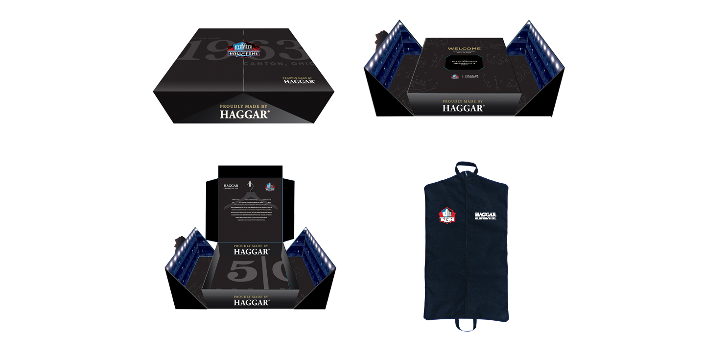 Pro football Hall of Fame gold jacket delivery box