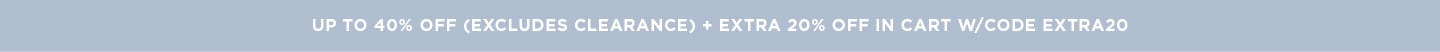 Up to 40% Off + Extra 20% Off w/Code