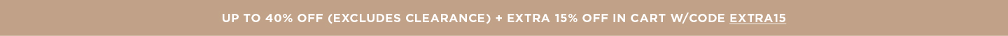 Up to 40% Off + Extra 15% Off w/Code